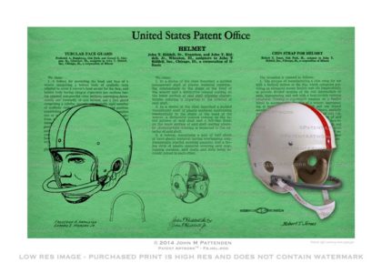 Football Riddell Helmet Patent Artwork Print
