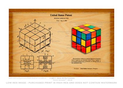 Rubik Cube - USA Patent Artwork Print