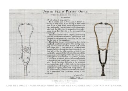 Stethoscope Patent Artwork Print